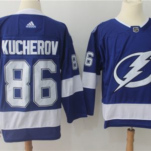 Tampa Bay Lightning #86 Nikita Kucherov Blue Stitched Adidas Jersey
