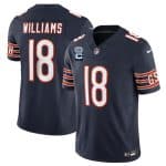 Chicago Bears #18 Caleb Williams Navy 2024 F.U.S.E. With Draft Patch And 1-Star C Patch Vapor Stitched Jersey