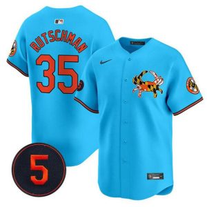 Baltimore Orioles #35 Adley Rutschman Blue With Patch Vapor Premier Limited Stitched Jersey