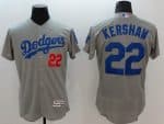 Dodgers #22 Clayton Kershaw Grey Flexbase Authentic Collection Stitched Jersey