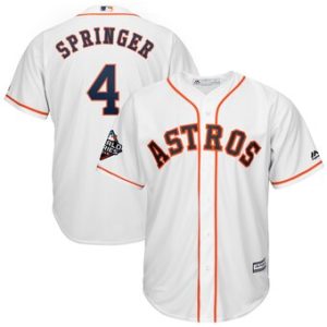 Houston Astros #4 George Springer Majestic White 2019 World Series Bound Cool Base Stitched Jersey
