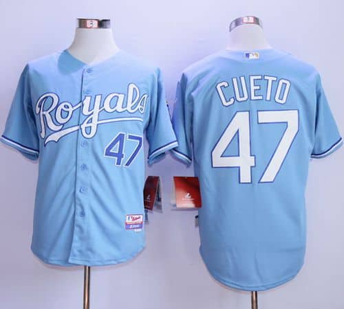 Royals #47 Johnny Cueto Light Blue Alternate 1 Cool Base Stitched Jersey
