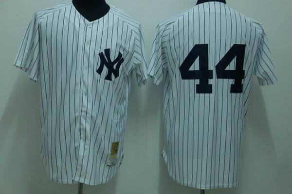 Mitchelland Ness Yankees #44 Reggie Jackson Stitched White Throwback Jersey