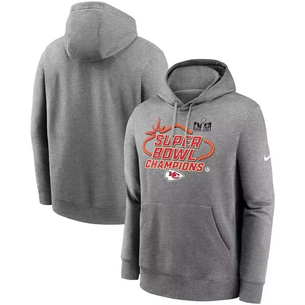 Kansas City Chiefs Gray Super Bowl LVIII Champions Locker Room Trophy Collection Club Pullover Hoodie