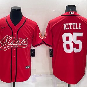 San Francisco 49ers #85 George Kittle Red Cool Base Stitched Baseball Jersey