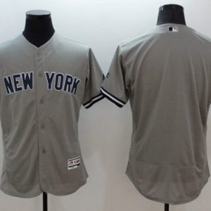 Yankees Blank Grey Flexbase Authentic Collection Stitched Jersey