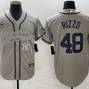 New York Yankees #48 Anthony Rizzo Gray With Patch Cool Base Stitched Jersey