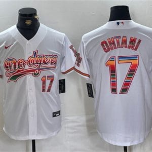 Los Angeles Dodgers #17 Shohei Ohtani White Mexico Cool Base Stitched Jersey