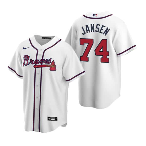 Atlanta Braves #74 Kenley Jansen White Cool Base Stitched Baseball Jersey