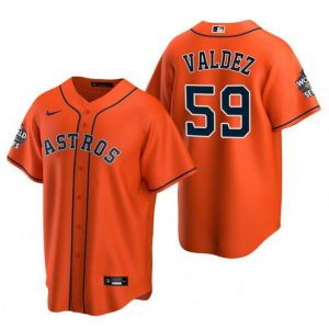 Houston Astros #59 Framber Valdez Orange Cool Base Stitched Jersey