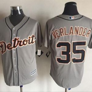 Tigers #35 Justin Verlander Grey New Cool Base Stitched Jersey