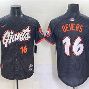 San Francisco Giants #16 Rafael Devers Anthracite 2025 City Connect Limited Stitched Jersey