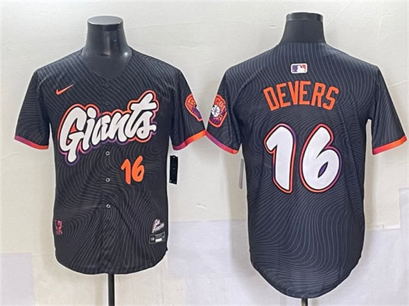 San Francisco Giants #16 Rafael Devers Anthracite 2025 City Connect Limited Stitched Jersey