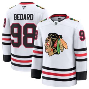 Chicago Blackhawks #98 Connor Bedard White 2024-25 Away Stitched Jersey