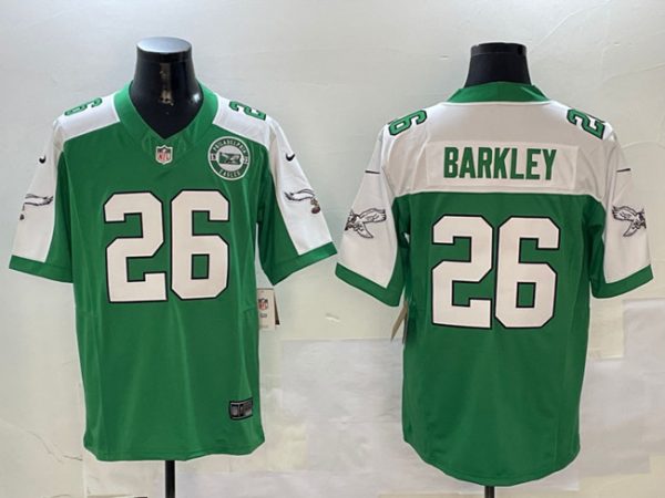 Philadelphia Eagles #26 Saquon Barkley Green White 2024 F.U.S.E. With Patch Vapor Untouchable Limited Stitched Jersey