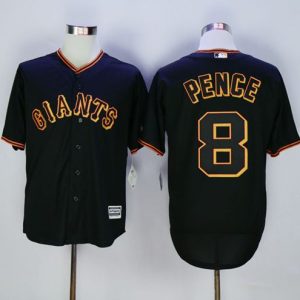 Giants #8 Hunter Pence Black New Cool Base Fashion Stitched Jersey