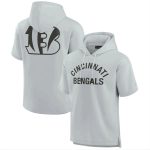 Cincinnati Bengals Gray Super Soft Fleece Short Sleeve Hoodie
