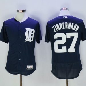 Tigers #27 Jordan Zimmermann Navy Blue Flexbase Authentic Collection Stitched Jersey