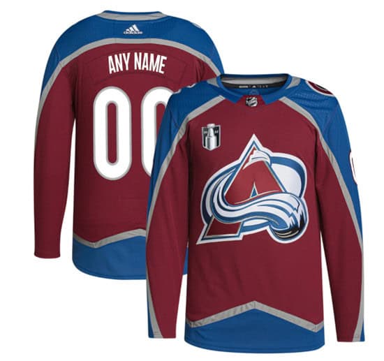 Colorado Avalanche Custom 2022 Burgundy Stanley Cup Final Patch Stitched Jersey