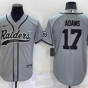 Las Vegas Raiders #17 Davante Adams Grey Cool Base Stitched Baseball Jersey