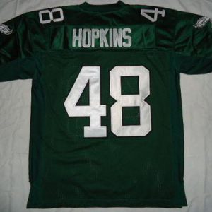 Mitchell And Ness Eagles #48 Wes Hopkins Green Stitched Throwback Jersey