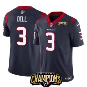 Houston Texans #3 Tank Dell Navy 2023 F.U.S.E. AFC South Champions Patch Vapor Untouchable Limited Stitched Jersey