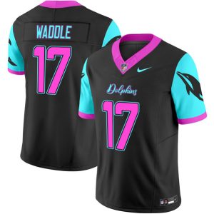 Miami Dolphins #17 Jaylen Waddle Black F.U.S.E. "Miami Vice" Vapor Limited Stitched Jersey