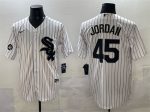Chicago White Sox #45 Michael Jordan White With Patch Cool Base Stitched Jersey