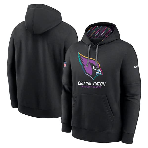 Arizona Cardinals Black 2024 Crucial Catch Club Pullover Hoodie