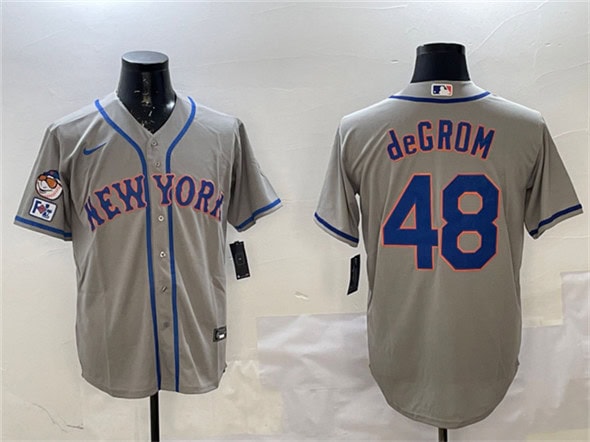 New York Mets #48 Jacob DeGrom Gray 2025 Spring Training Cool Base Stitched Jersey