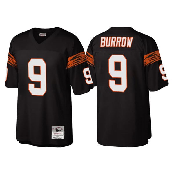 Cincinnati Bengals #9 Joe Burrow Black Throwback Legacy Stitched Jersey