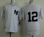 Mitchell And Ness 1996 Yankees #12 Wade Boggs White Throwback Stitched Jersey