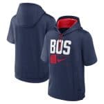 Boston Red Sox Navy Tri Code Lockup Short Sleeve Pullover Hoodie