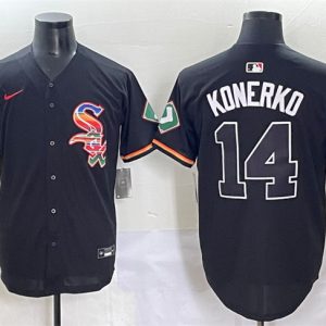 Chicago White Sox #14 Paul Konerko Black Mexico Limited Stitched Jersey