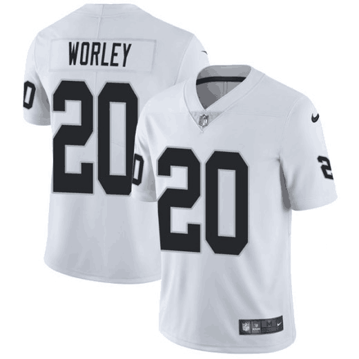 Raiders #20 Daryl Worley White Vapor Untouchable Limited Stitched Jersey