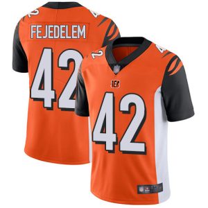Cincinnati Bengals #42 Clayton Fejedelem Orange Vapor Untouchable Limited Stitched Jersey