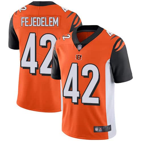 Cincinnati Bengals #42 Clayton Fejedelem Orange Vapor Untouchable Limited Stitched Jersey