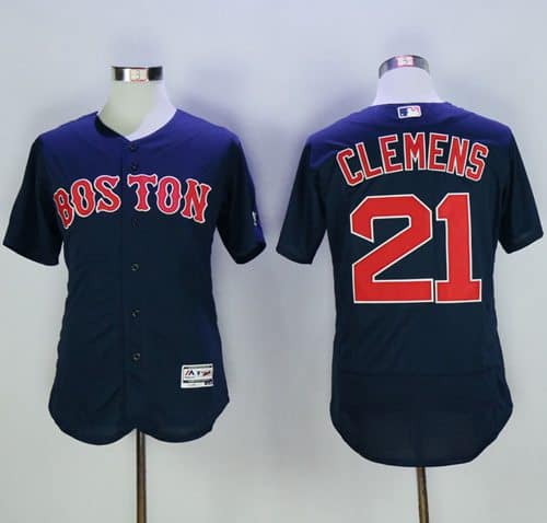 Red Sox #21 Roger Clemens Navy Blue Flexbase Authentic Collection Stitched Jersey