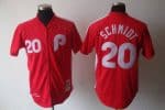 Mitchell And Ness Phillies #20 Mike Schmidt Red Stitched Jersey