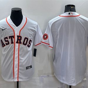 Houston Astros Blank White With Patch Cool Base Stitched Jersey
