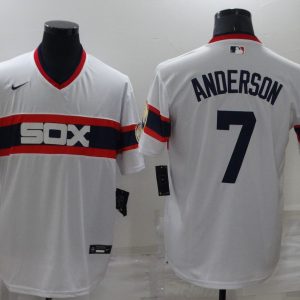 Chicago White Sox #7 Tim Anderson Throwback Cool Base Stitched Jersey