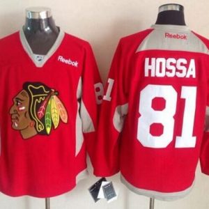 Blackhawks #81 Marian Hossa Red Practice Stitched Jersey