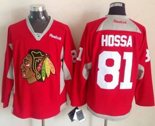 Blackhawks #81 Marian Hossa Red Practice Stitched Jersey