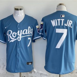 Kansas City Royals #7 Bobby Witt Jr. Blue 2024 Limited Stitched Jersey