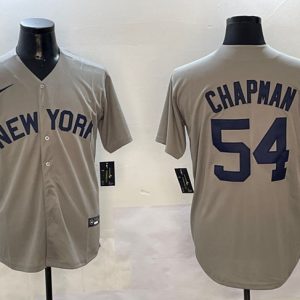 New York Yankees #54 Aroldis Chapman Gray Cool Base Stitched Jersey