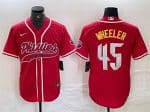 Philadelphia Phillies #45 Zack Wheeler Red 2024 City Connect Stitched Jersey