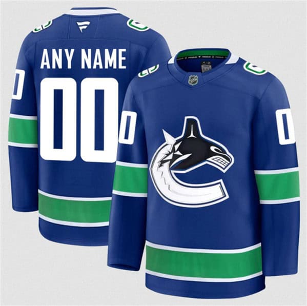 Vancouver Canucks Custom Blue 2024-25 Home Stitched Jersey
