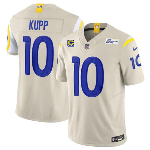 Los Angeles Rams #10 Cooper Kupp Bone 2024 F.U.S.E. With 4-Star C Patch Vapor Untouchable Stitched Jersey