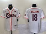 Chicago Bears #18 Caleb Williams White With Patch Cool Base Stitched Jersey