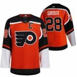 Philadelphia Flyers #28 Claude Giroux 2021 Orange Reverse Retro Stitched Jersey